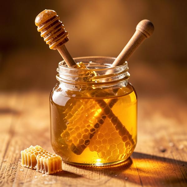 Honey jar with honeycomb